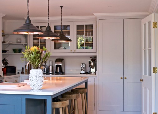 Interior of bespoke hand painted kitchen
