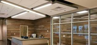 A living, working showroom was created with a full range of ceiling products, sizes, colors and materials.