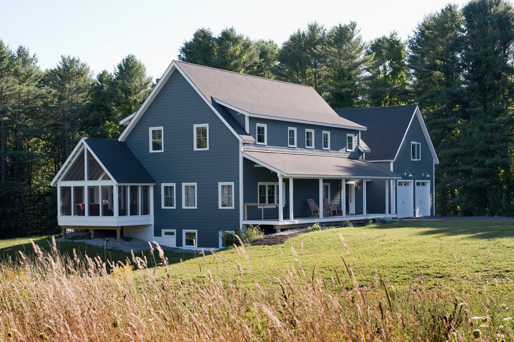 The Alfreds' net-zero residence, in Cumberland, Maine, is a modular design by BrightBuilt Home.