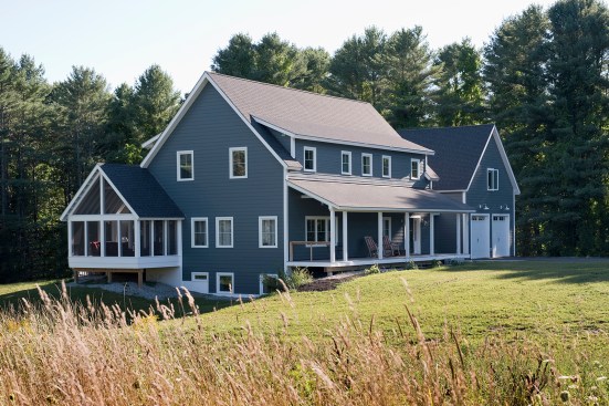 The Alfreds' net-zero residence, in Cumberland, Maine, is a modular design by BrightBuilt Home.