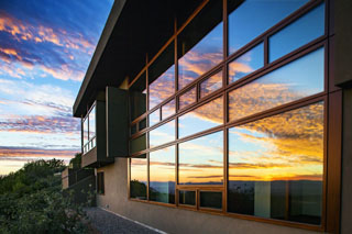 Exterior view at sunset