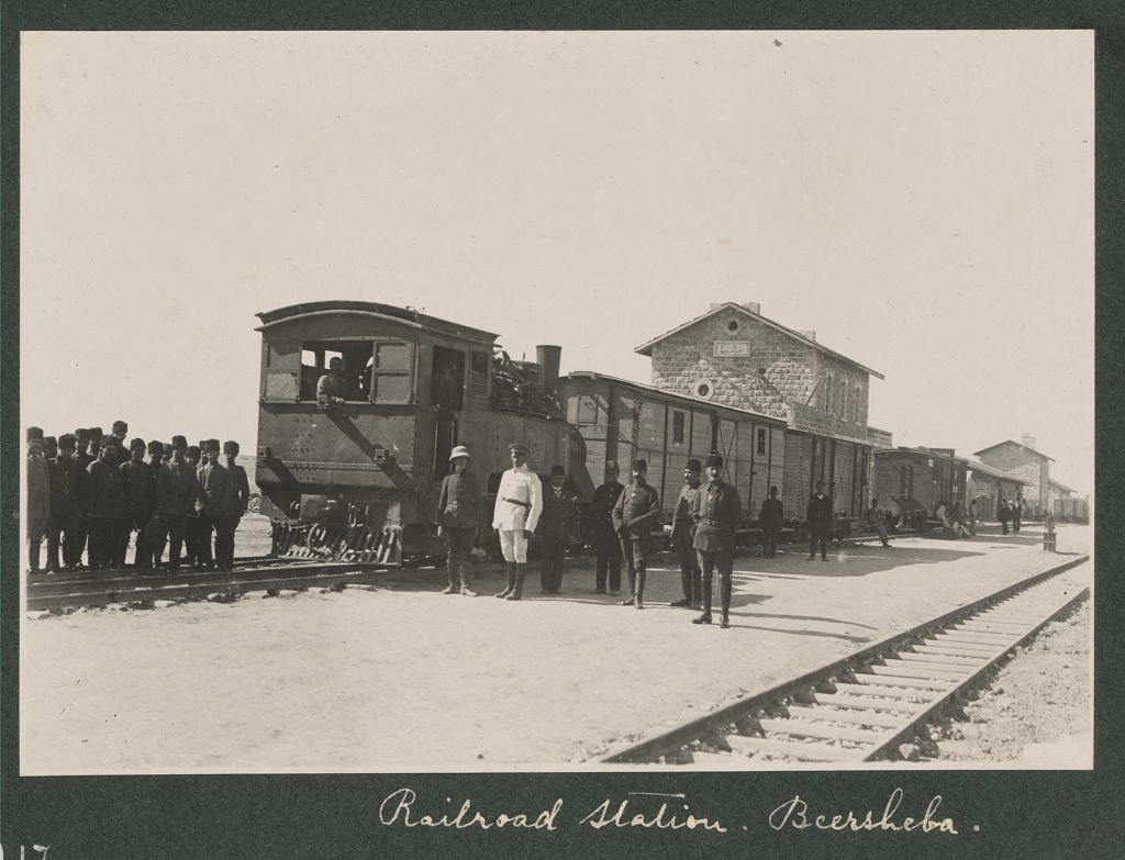 A railway station in Beer Sheva, Israel, in 1917. The Ottomans built the route to move troops during World War I.