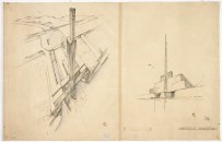 Sketch by Peter Behrens of the Atlantropa Tower and North gate of the Gibraltar Dam (1931, Munich), which was included in 2016 Carter Manny Award recipient Hollyamber Kennedy's dissertation research