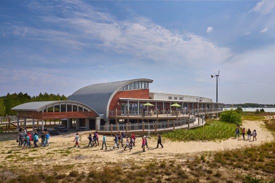 View from southeast, Chesapeake Bay Foundation Brock Environmental Center, designed by SmithGroupJJR
