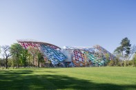 Daniel Buren, "Observatory of Light," work in situ, Fondation Louis Vuitton, Paris, 2016. Detail.