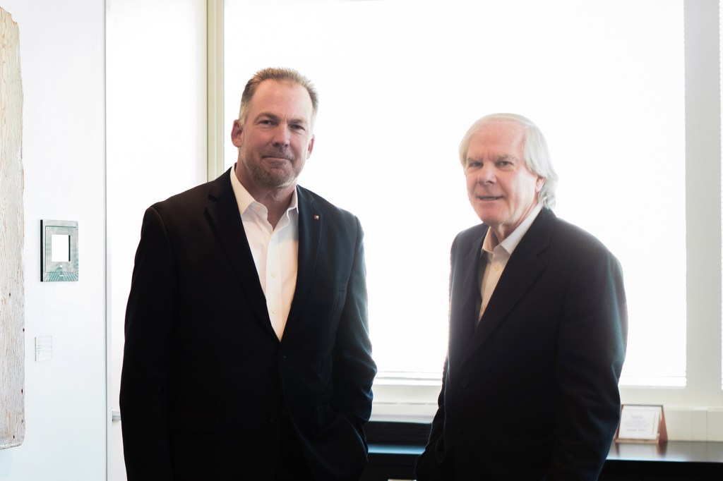 DLR Group CEO and managing principal Griff Davenport and Westlake Reed Leskosky managing principal and lead designer Paul E. Westlake Jr.