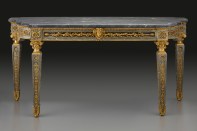 Side table by Jacques Adan Gilt (carved marble) and Pierre Gouthière (bronze). Designed by François-Joseph Bélanger and Jean-François- Thérèse Chalgrin. (1781)