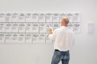 Tearsheets at the exhibition, designed by New York-based studio MTWTF