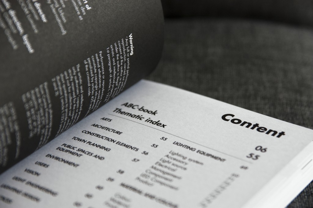 Lighting Pro Lexicon's Table of Contents