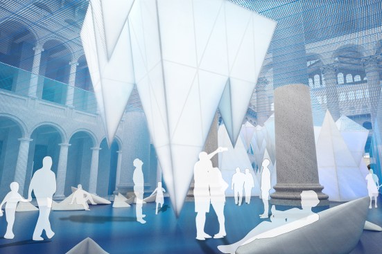 Floating icebergs will fill the National Building Museum's Great Hall this summer. 