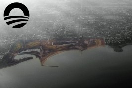 An aerial view of Jackson Park, in Chicago.