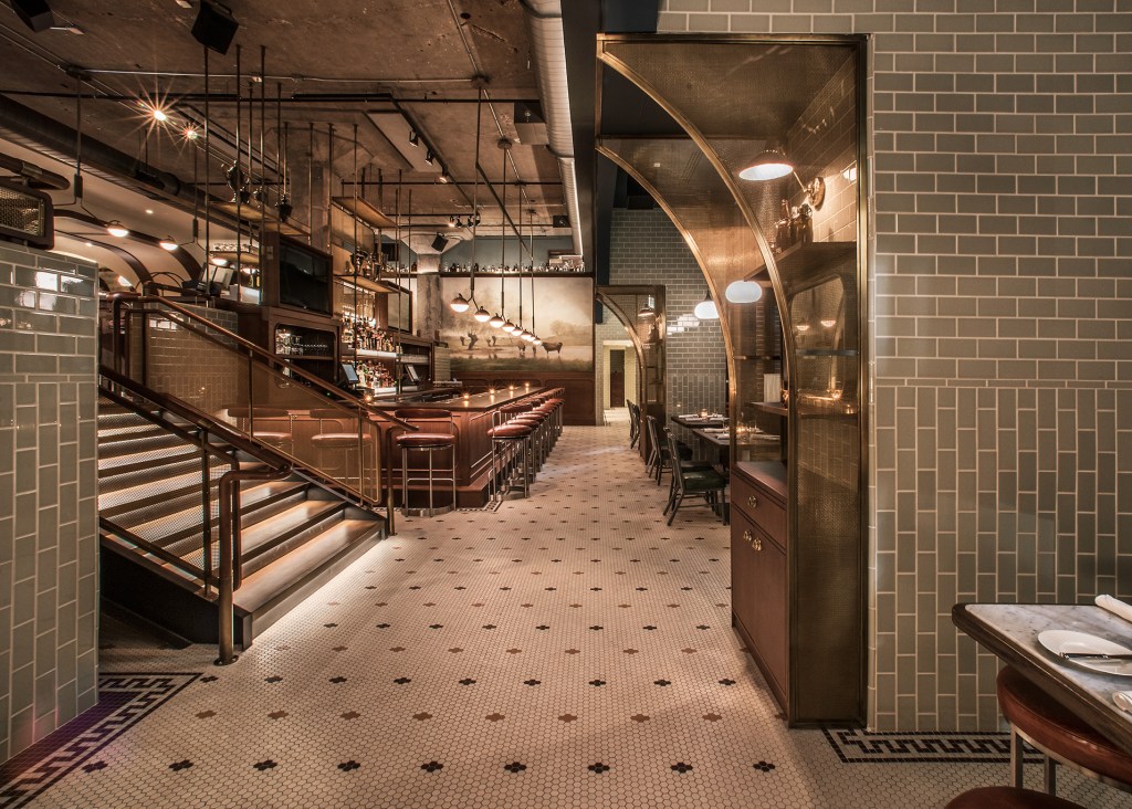 Bistro area of Swift & Sons steakhouse in Chicago.