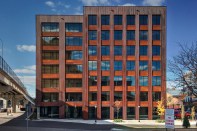 The mass timber T3 Tower, in Minneapolis, is clad with weathering steel.