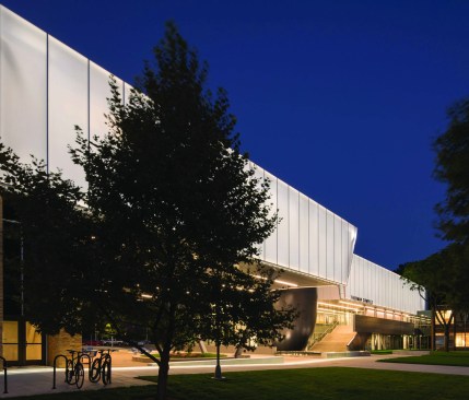 Taubman Complex, view from west at night.