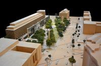 Axonometric perspective down Independence Avenue of Gehry's revised design.