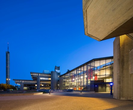 looking south at Claire T. Carney Library.