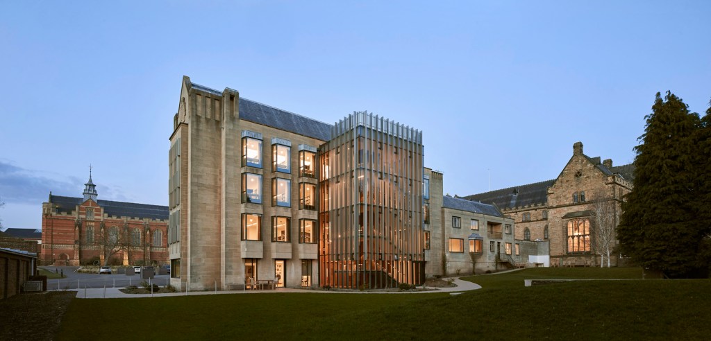 An exterior view of the Smythe Library at the Tonbridge School in Kent, England.