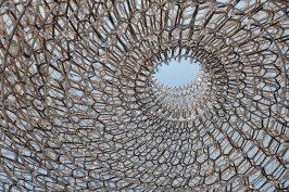 The aluminum-lattice "hive" of the UK Pavilion at Milan Expo 2015, designed by Wolfgang Buttress.