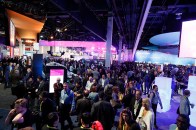 Attendees explore the show floor on CES opening day.