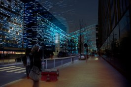 One of the imagined scenes from Concepto's vision for "The Future of Urban Lighting" exhibition.