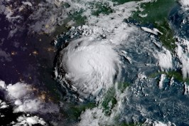 Aerial view of Hurricane Harvey on Aug. 24.