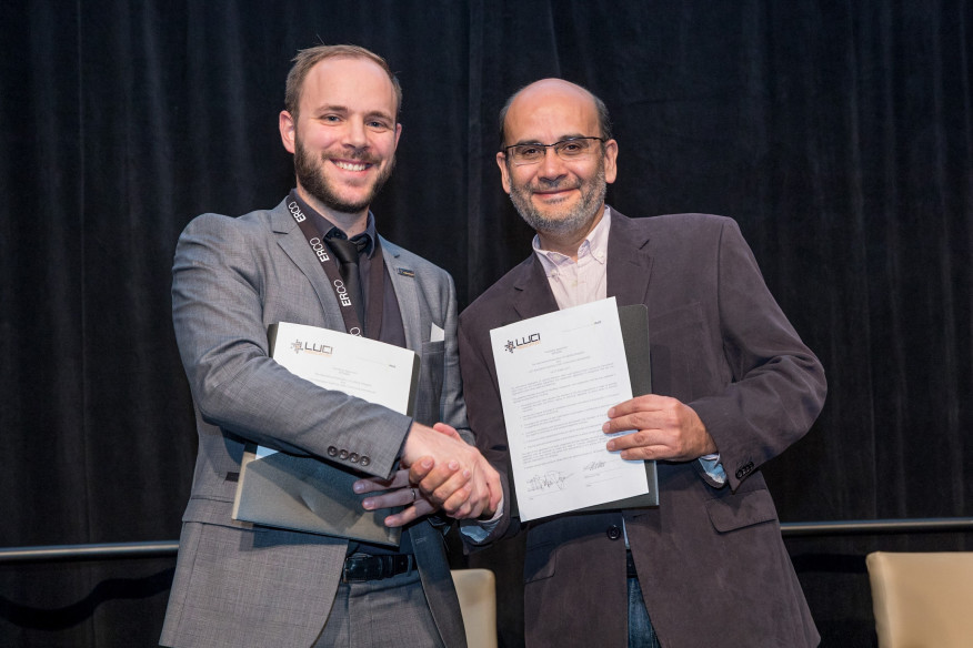 Mark Burton-Page, General Director of LUCI (left) and Victor Palacio, 2016-2017 IALD President (right)
