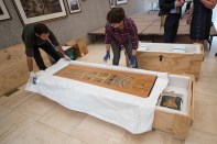 U.S. Immigration and Customs Enforcement, as part of a recent investigation called "Operation Mummy's Curse," exhibits illegally smuggled ancient artifacts that were repatriated to Egypt.