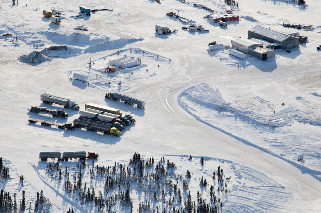 Lockhart Lake truck stop is on the way to the Ekati diamond mine, about 120 miles south of the Arctic circle.