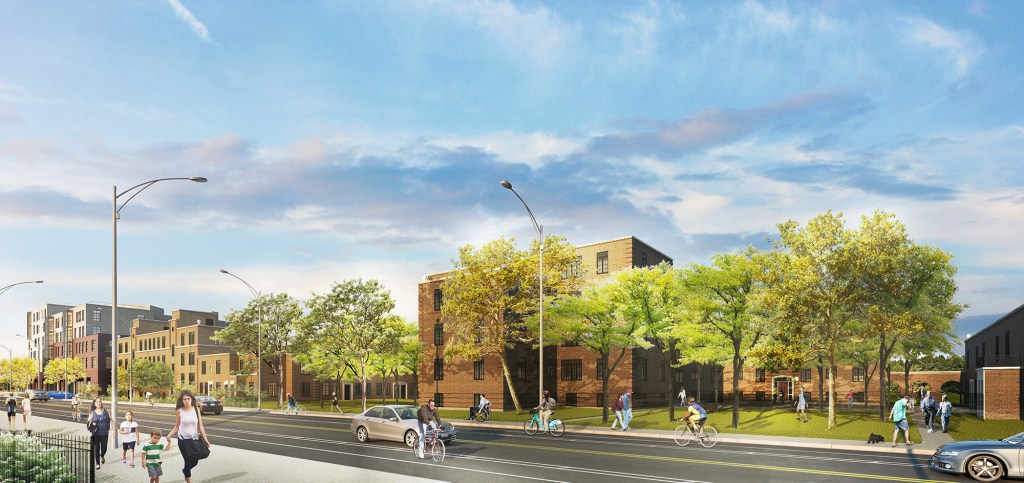 Rendering of the redeveloped Lathrop homes
