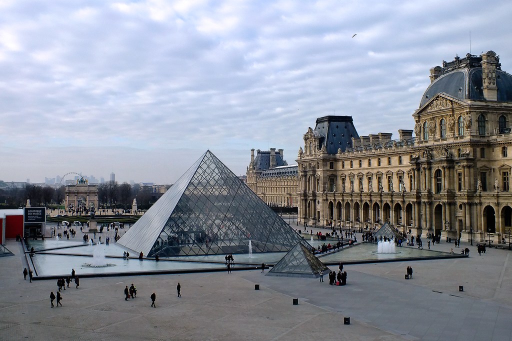 Pyramid at the Grand Louvre in Paris, designed by I.M. Pei