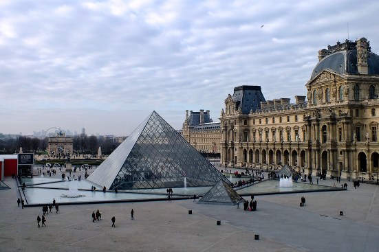 Pyramid at the Grand Louvre in Paris, designed by I.M. Pei