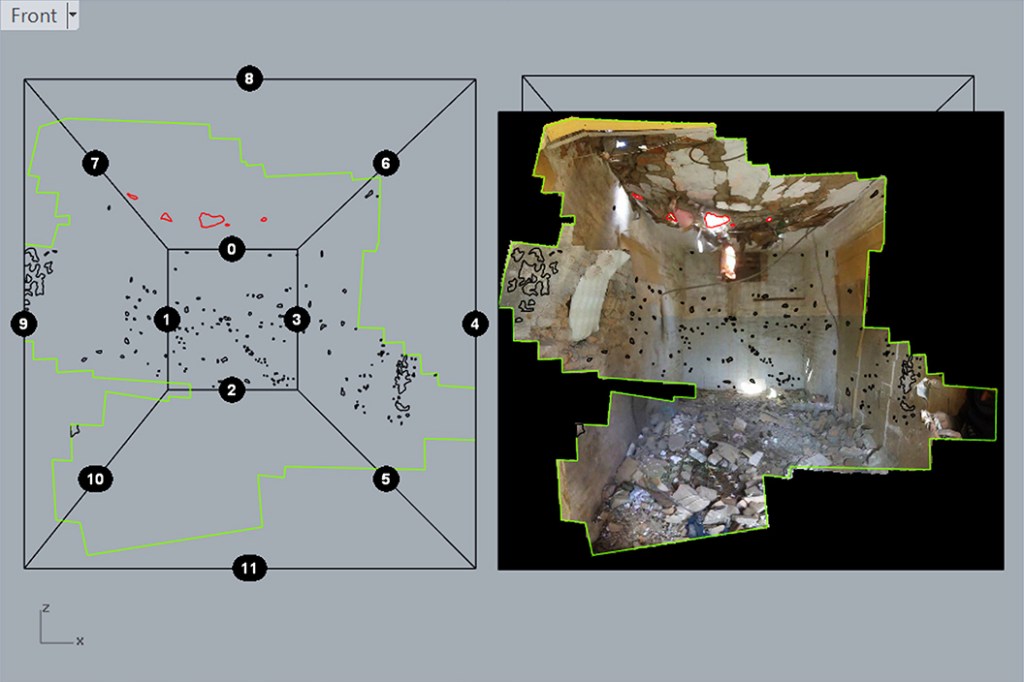 Image from Forensic Architecture's reconstruction of a drone strike in Miranshah, Pakistan