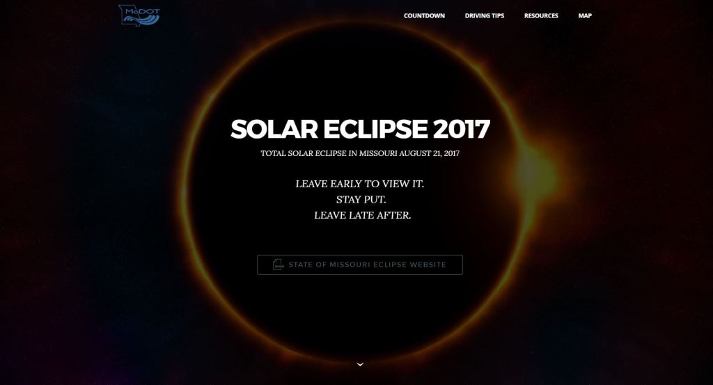 The Missouri DOT has created a separate website to inform visitors and residents of the upcoming eclipse.