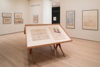 Installation view of Frank Lloyd Wright at 150: Unpacking the Archive.