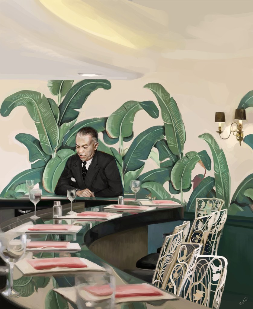 An illustration of Paul Revere Williams based on a 1951 portrait