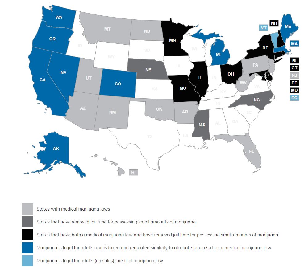 [image updated Feb. 2019] Source: Marijuana Policy Project