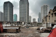 Demolition of a residential area in Shanghai, 2009.