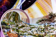 Rick Guidice, "Stanford Torus Cutaway" (1975). NASA Ames Research Center. From the 2018 Graham Foundation Individual Grant to Fred Scharmen for "Space Settlements."