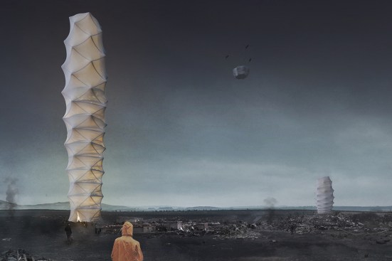 "Skyshelter.zip: Foldable Skyscraper for Disaster Zones"First PlaceDamian Granosik, Jakub Kulisa, Piotr Pańczyk