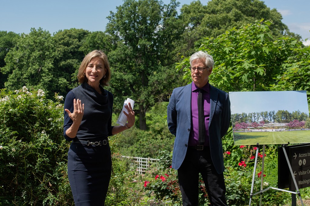 Marion Weiss and Michael Manfredi, principals and cofounders of Weiss/Manfredi Architecture/Landscape/Urbanism, at the groundbreaking ceremony on Wednesday.