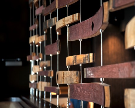 eA designed wine-stave wall