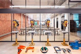 Dirty making: the wood and metal shop is the only isolated work area in the Center.