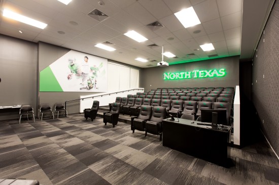 UNT Football film/team meeting room