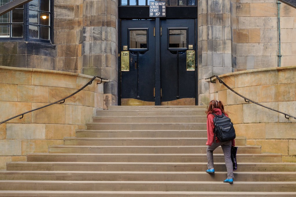 The entrance of the Glasgow School of Art in 2010