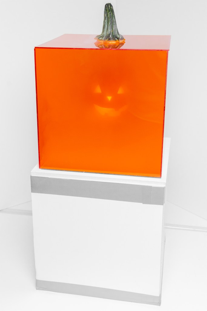 A smoking, jack-in-the-box pumpkin by Alloy, (Pritzkerpumpkin)