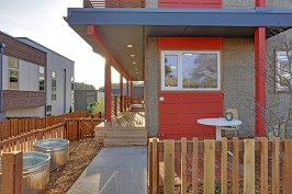 Net-zero residence with cork façade.