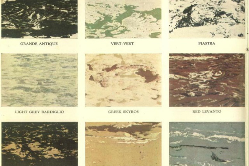 "Marble" floor tiles made of rubber