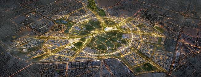 King Salman Park, Aerial view, 3D rendering