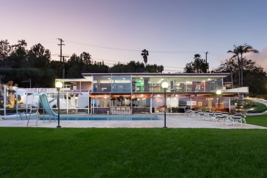 The rear exterior view of the John Rados Residence in Rancho Palos Verdes, Calif., designed by Richard Neutra in 1957.