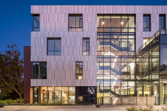 Innovation in Materiality and Design for the new 64,000 sf academic center for the College of Arts and Sciences at the University of Oregon in Eugene. UO Tykeson Hall, OFFICE 52 Architecture, Design Architect.